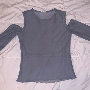 Long sleeve mesh top w/ spaghetti sleeve tank top